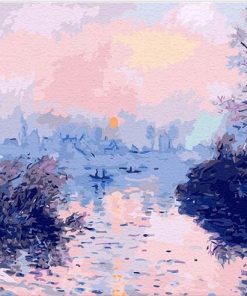 Sunset on the Seine at Lavacourt - Landscape Paint By Number