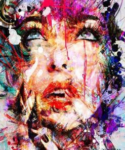 Abstract Splash Girl Portrait - People Paint By Number